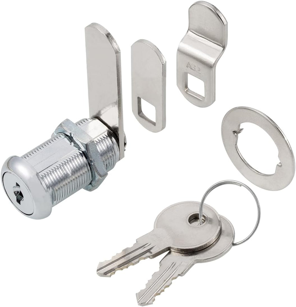 Cabinet Cam Locks Keyed Alike, 1-1/8” Cylinder Cam Locks for Tool Box RV Compartment Mailbox Vending Machine Drawer