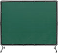 Welding Screen with Frame, 6' x 8' Welding Curtain Screen, Flame-Resistant Vinyl Welding Protection Screen on 4