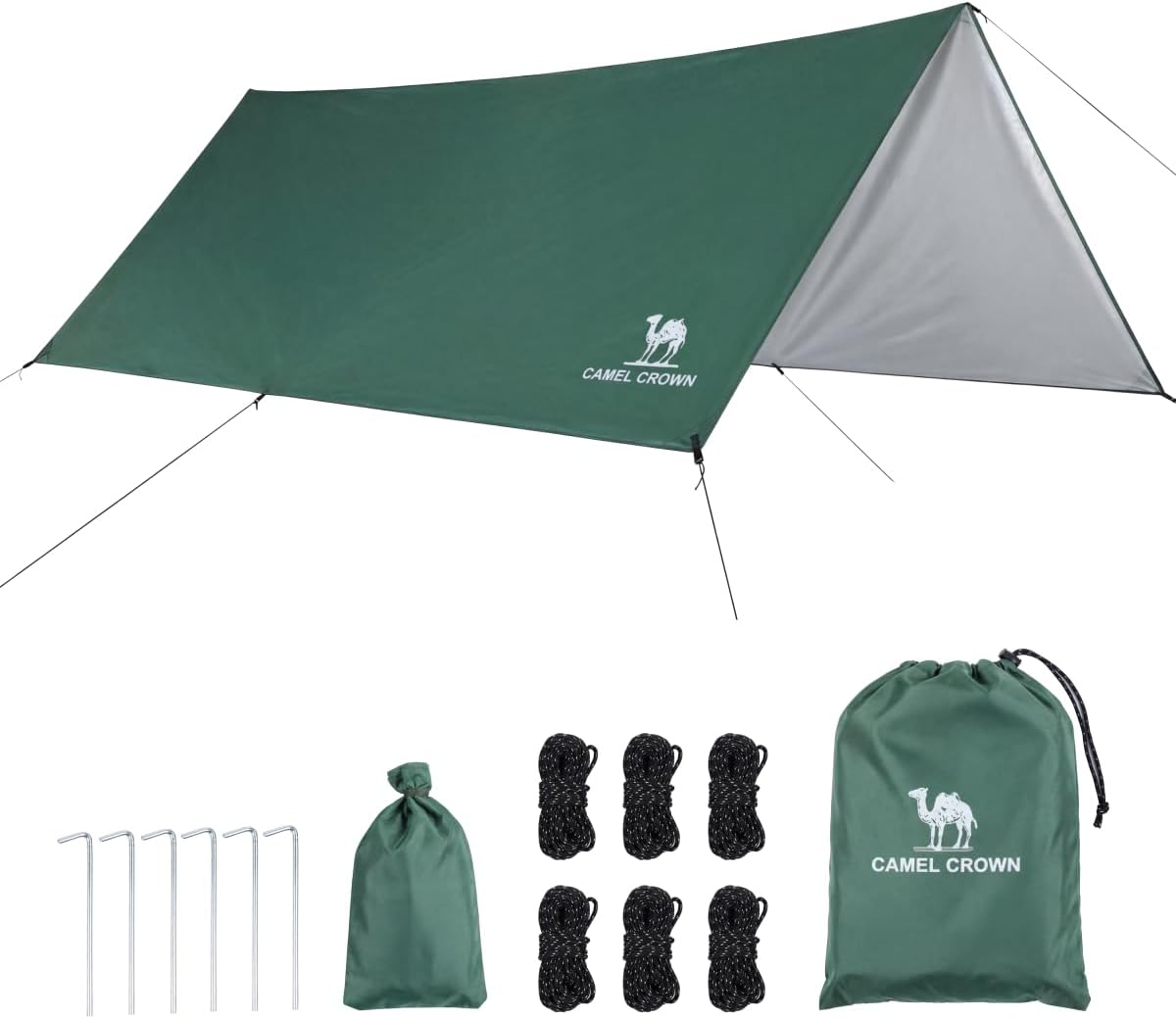 Camping Tarp,3000mm Waterproof & UPF 50+ Sun Protection Rain Fly Tarp - Lightweight Portable Camping Shelter with
