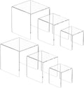 Acrylic Risers Display Stand 2 Set, Clear Display Risers Shelf,5x6x7 | Acrylic Risers Stand Shelves for Funko Pop