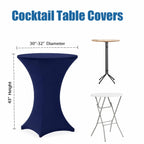 Cocktail Table Covers - 2 Pack 32x43 Inch Table Cloth - Navy Blue