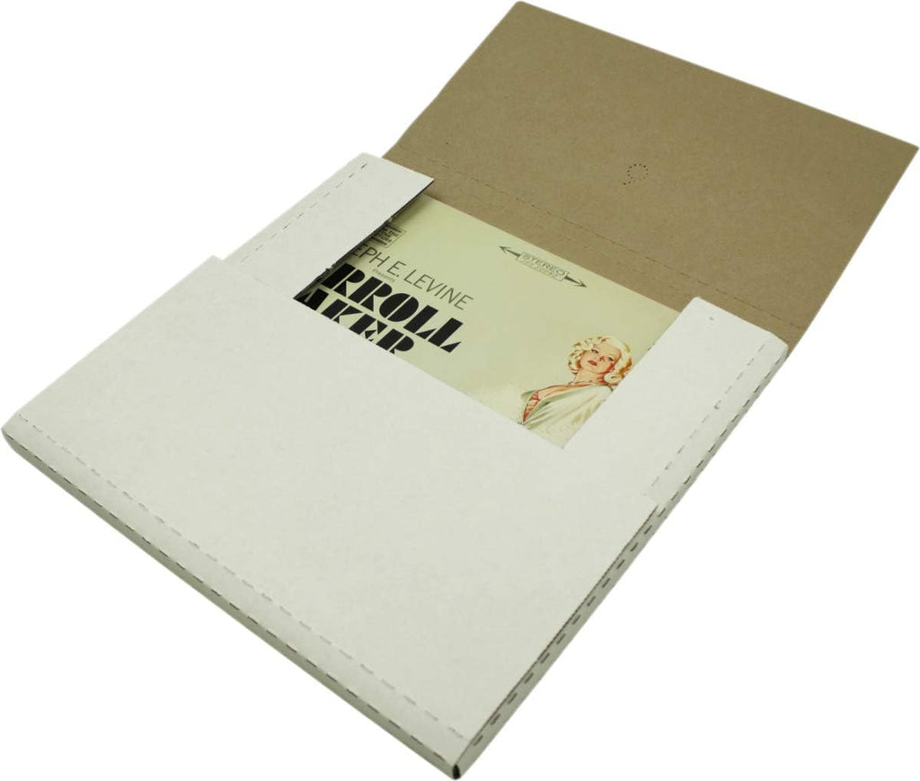 (25) White Vinyl Record LP Shipping Mailer Boxes - Holds 1 to 3 12" Records - Adjustable Height - STRONG 32 ECT