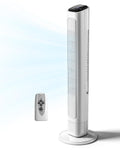 36" Bladeless Tower Fan for Cooling Home Office Bedroom, White