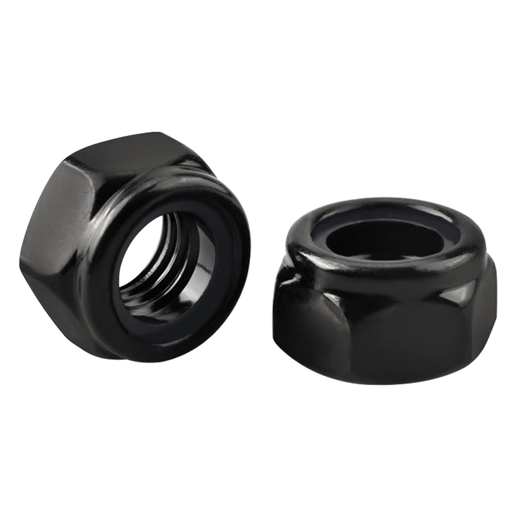 M5 Black Nylon Insert Lock Nuts, Stainless Steel 304 (18-8) Black Coating Lock Nuts with Nylon Insert, 100pcs