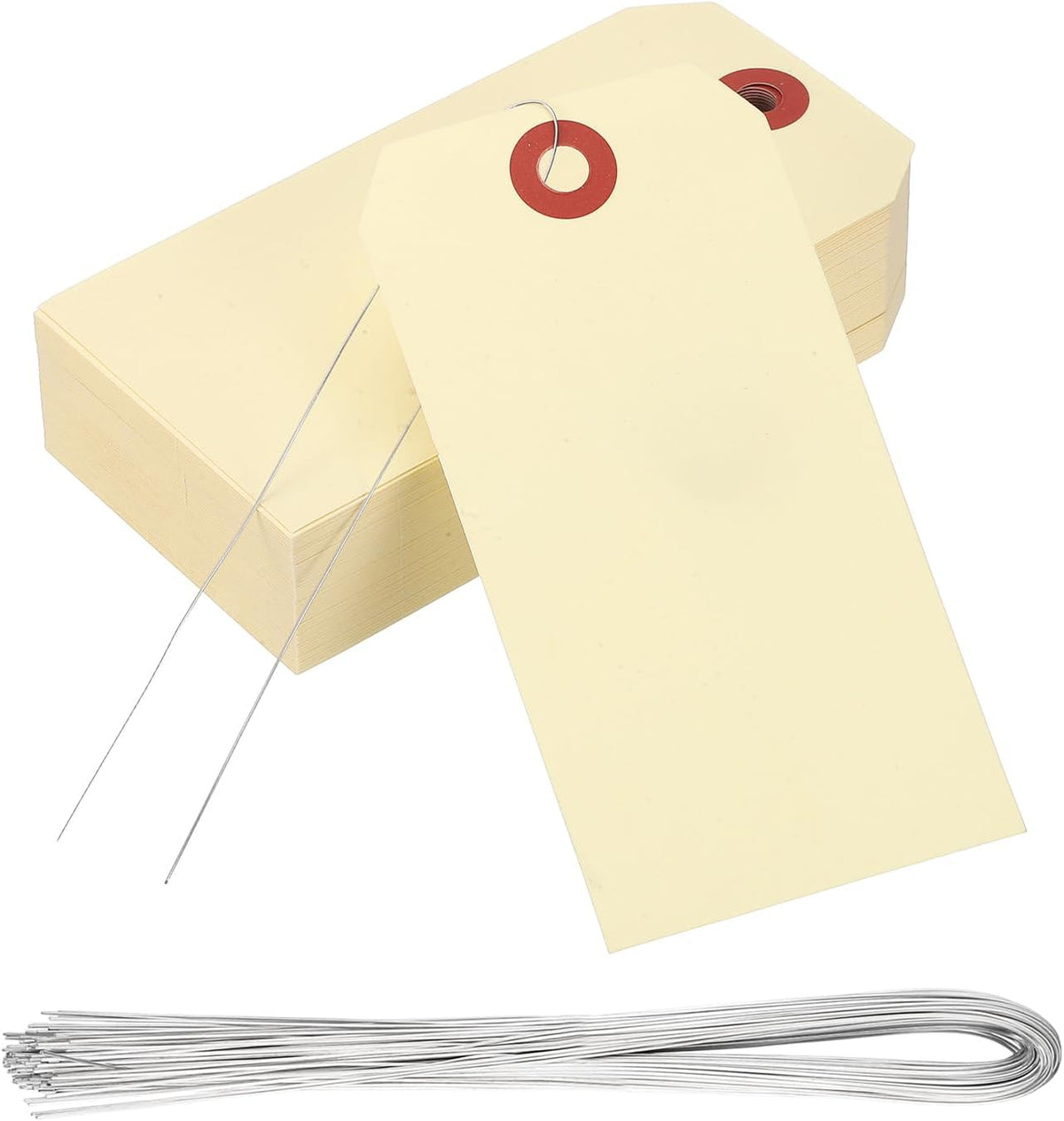 2-3/8"x4-3/4 Manila Shipping Tags with Wire 120Pack Blank Cream