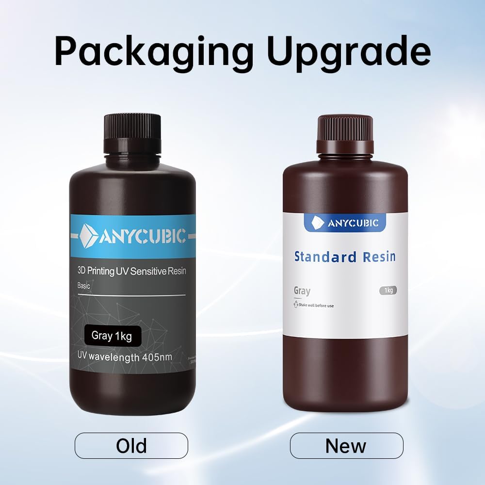 3D Printer Resin, 405nm High Precision Fast Curing UV Photopolymer Resin for LCD 3D Printing, 1kg Grey
