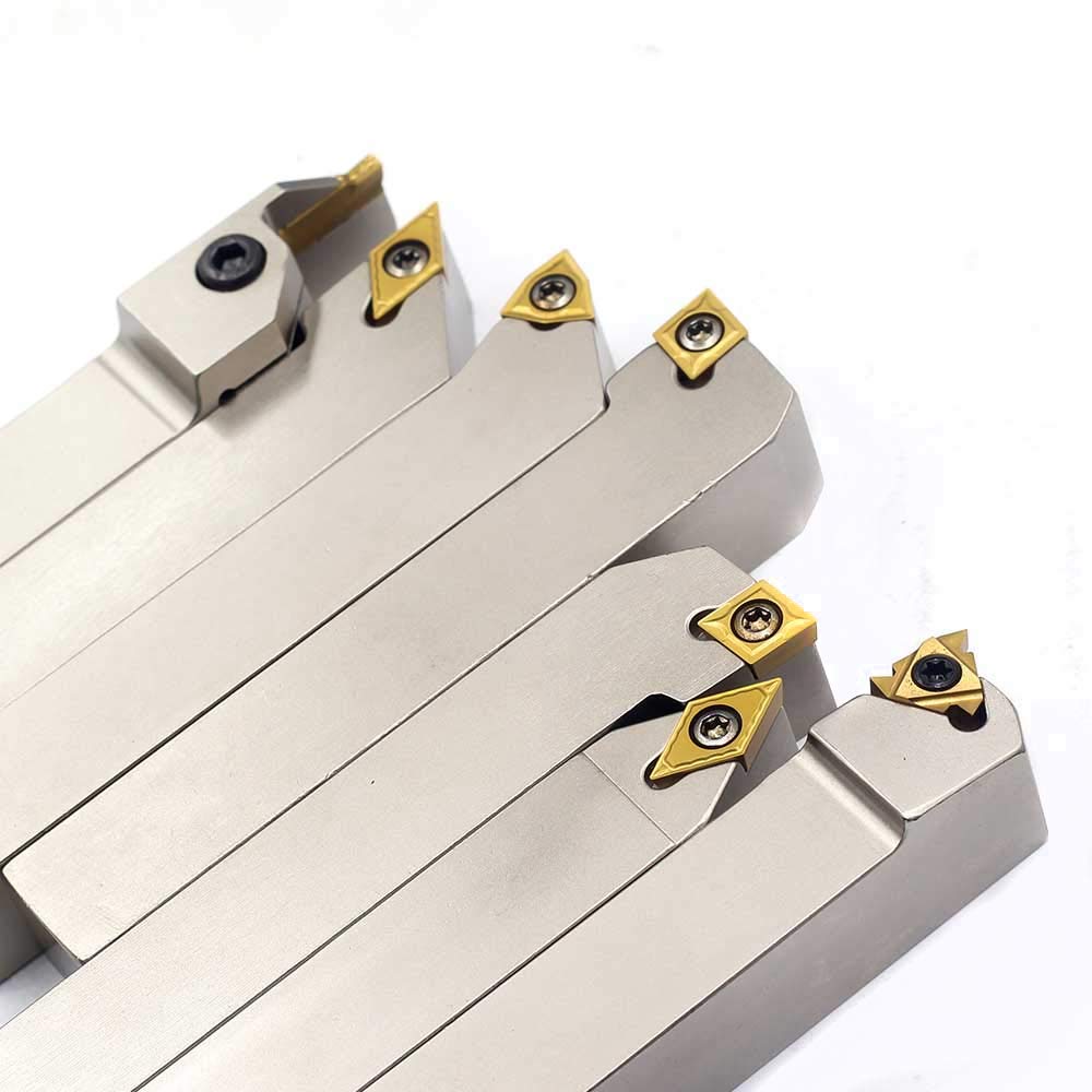 OSCARBIDE 3/4" Shank Nickel Plated 7-Piece Indexable Lathe Tool Holder Set