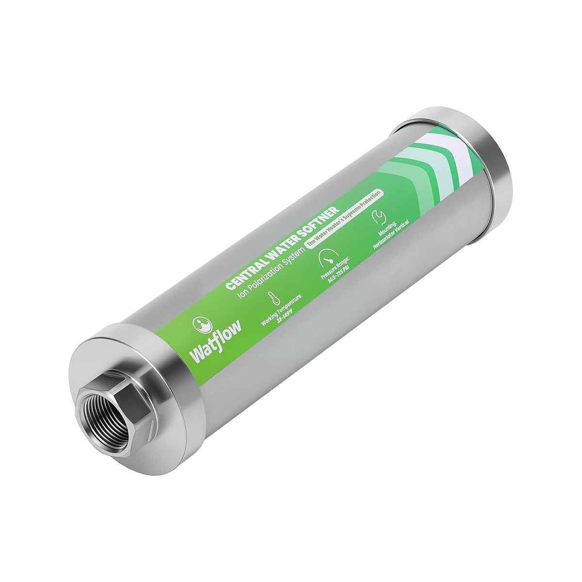 Salt-Free Water Descaler Sysrem – Central Whole-House Water Softener, 3/4" NPT, Polarization System, Prevents Scale