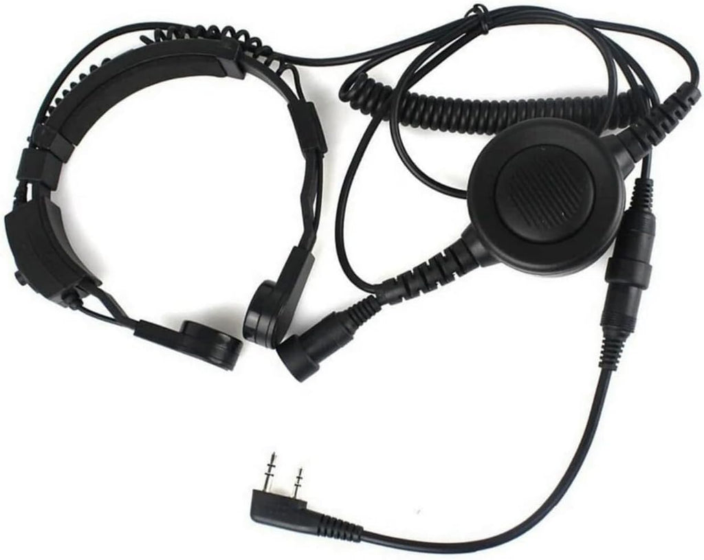 Tactical Throat Mic with Finger PTT Compatible for Baofeng Kenwood Earpiece | Compatible with BaoFeng UV-5RMini