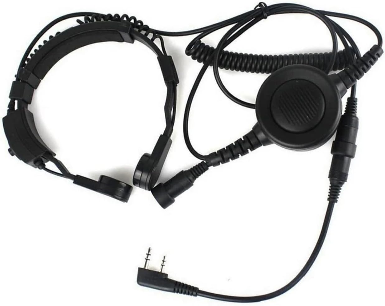 Tactical Throat Mic with Finger PTT Compatible for Baofeng Kenwood Earpiece | Compatible with BaoFeng UV-5RMini