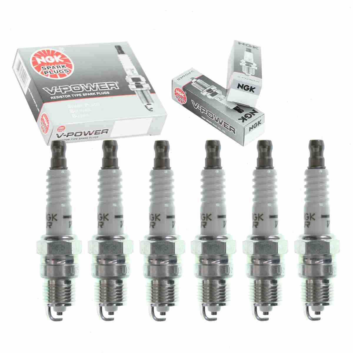 6 pc NGK V-Power Spark Plugs compatible with GMC C1500 4.3L V6 1985-1995