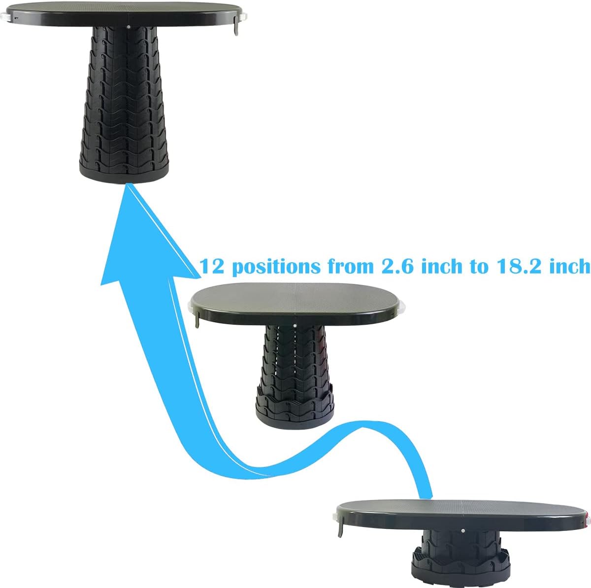 Portable Folding Table and Stool 2 in 1, Lightweight Collapsible Table for Camping Picnic Beach, Small Foldable Table