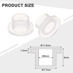 uxcell 24pcs Flanged Sleeve Bearings Plastic Bushings ID 6mm x OD 7.7mm x Length 6mm Nylon Bushings, White
