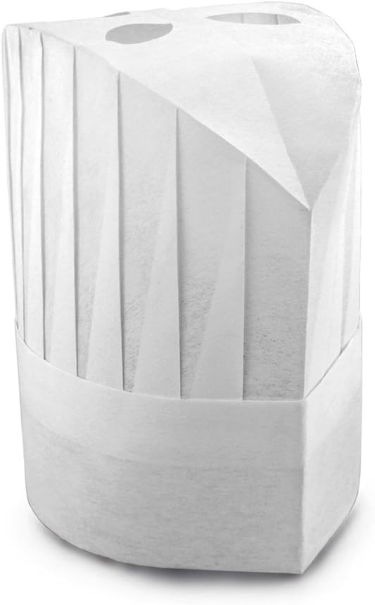 32215 Disposable Chef Hat, 9-Inch, White, Set of 10