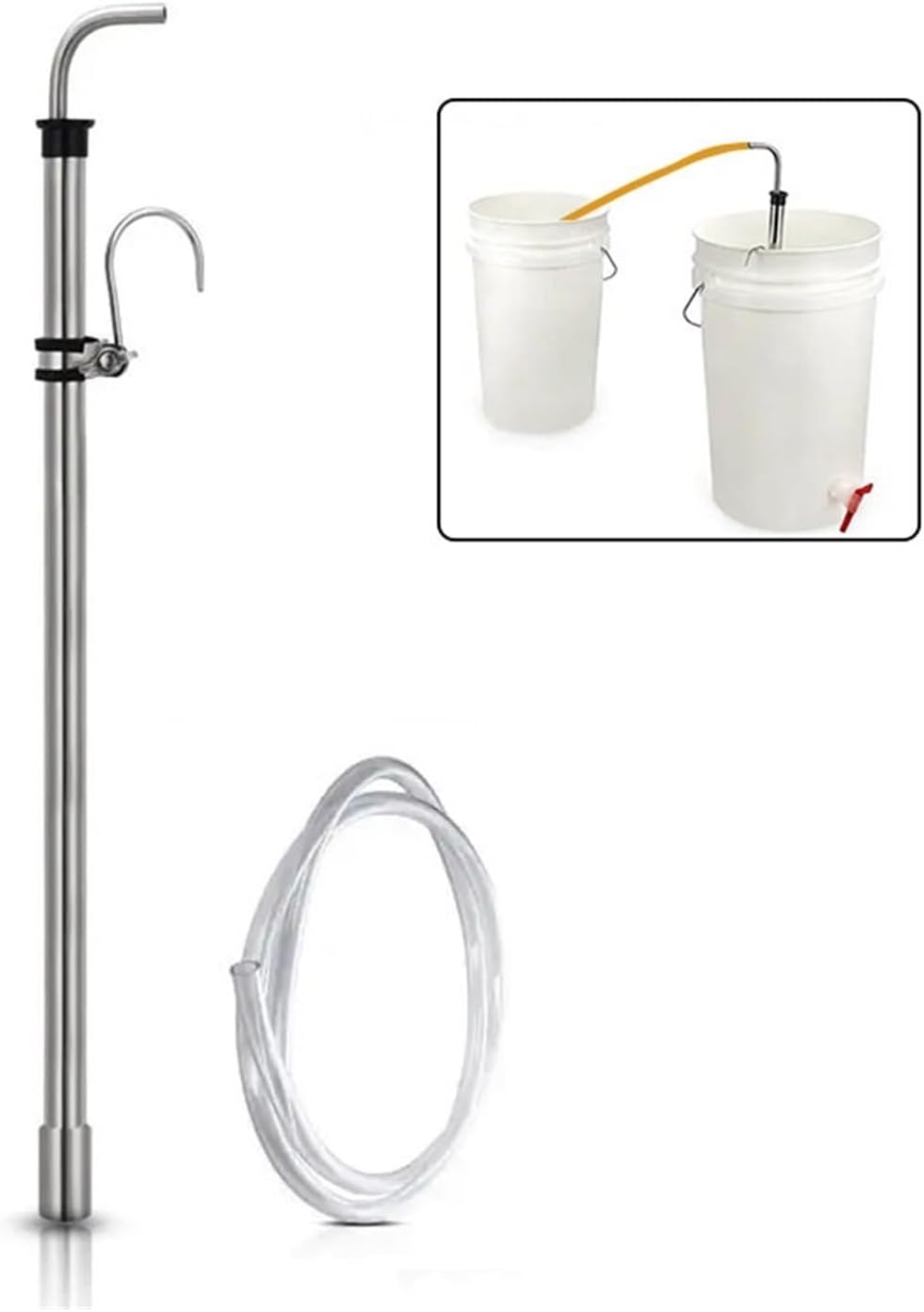 Compatible With Universal Stainless Steel Auto Siphon Racking Cane, Homebrew Beer & Wine Transfer Syphon Tube With 1