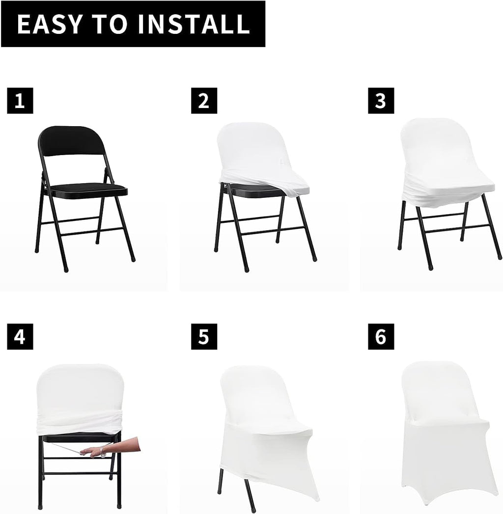 Stretch Spandex Folding Chair Covers 30PCS Universal Fitted Chair Cover Protector for Wedding,Party, Banquet