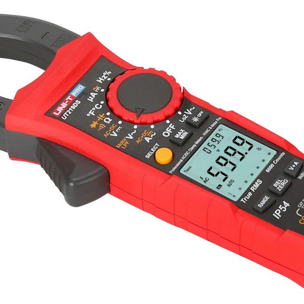 UNI-T UT219DS Professional Industrial Clamp Meter Dual-Display True RMS 1000A AC/DC IP54 6000 Counts AC/DC Voltage Measurement