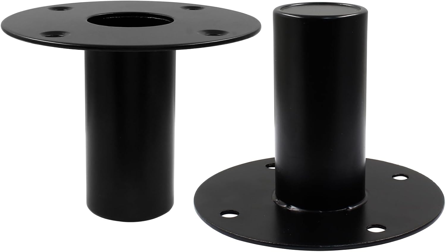 2 pcs Speaker Stand Top Bracket, 107 * 85mm/4.25 * 3.3 Inch | Metal Speaker Mounts Hat, Black Studio Speaker Mount