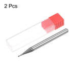 uxcell 2pcs Ball Nose End Mills CNC Router Bits, 0.5mm (5/256") Radius Solid Carbide AlTiN Coated 2 Flutes HRC45 1mm (5/128") Diameter 4mm (5/32") Shank Cutter Milling Tools