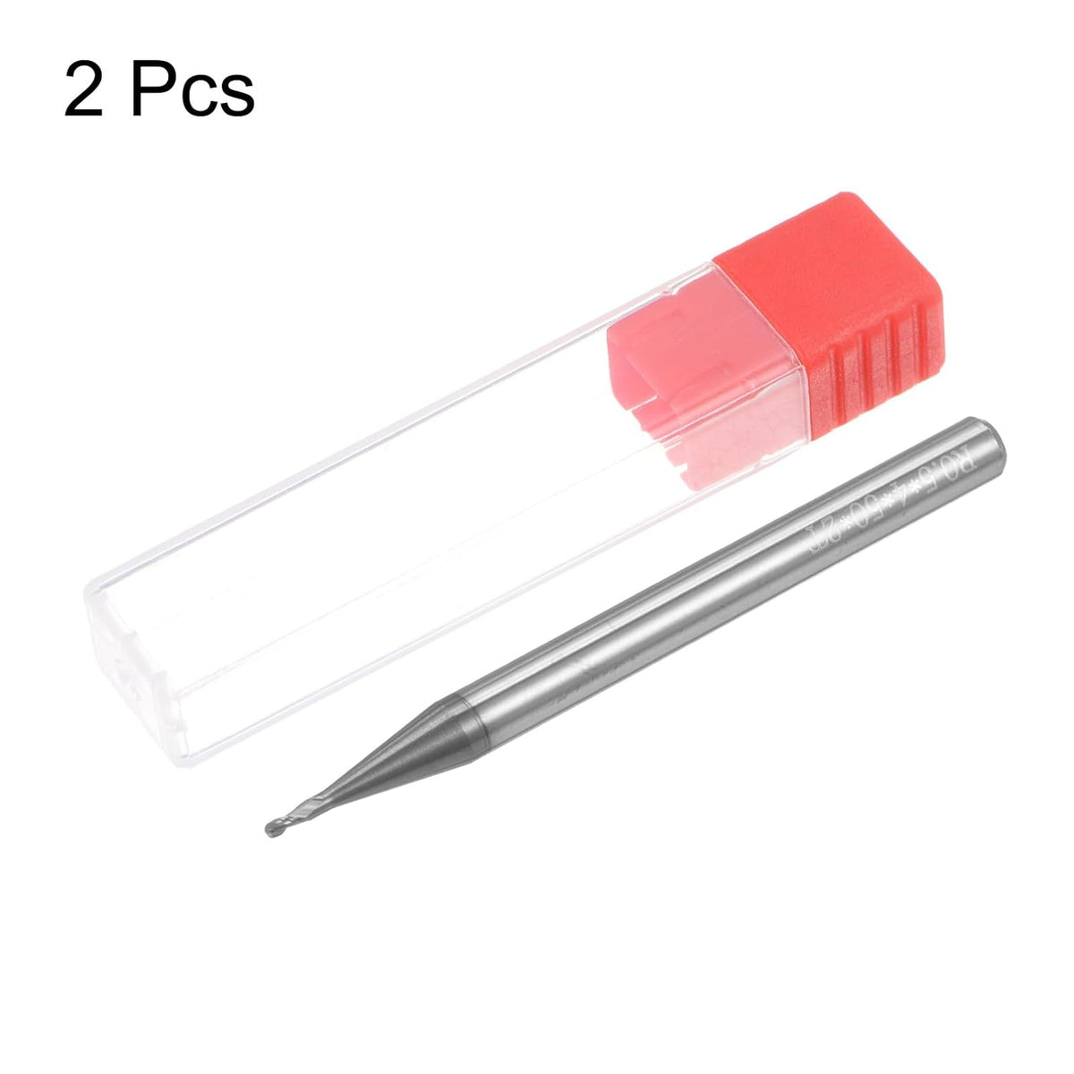 uxcell 2pcs Ball Nose End Mills CNC Router Bits, 0.5mm (5/256") Radius Solid Carbide AlTiN Coated 2 Flutes HRC45 1mm (5/128") Diameter 4mm (5/32") Shank Cutter Milling Tools