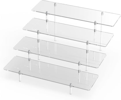 4 Tier Acrylic Display Riser Stand, Clear Perfume Organizer, Cupcake Stand | Ture 4-Tier Dessert Display for Party