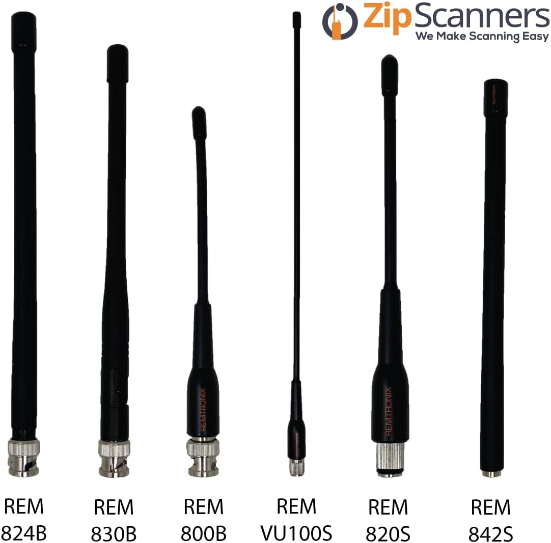 Antenna for Police Scanner Radios | 830B Remtronix | BNC End Type | 700~900 MHz UHF Band | 8" Flex-Angle Rubber Ducky