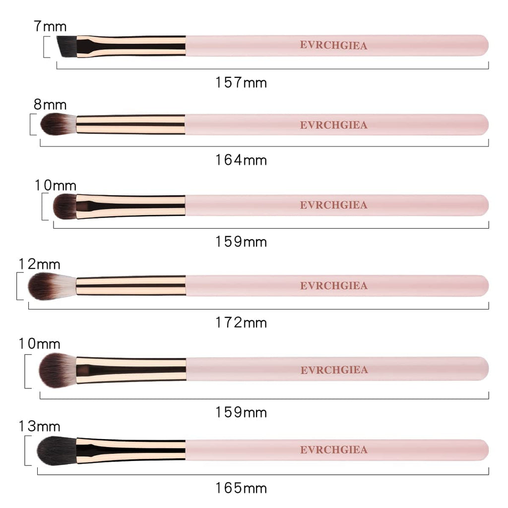 Eye Makeup Brush Set, 6 Pcs Professional Blending Eyeshadow Makeup Brushes for Concealer Eyebrows Eyeliner, Soft