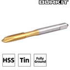 Burkit 2pcs M4 Titanium Coated Spiral Point Tap