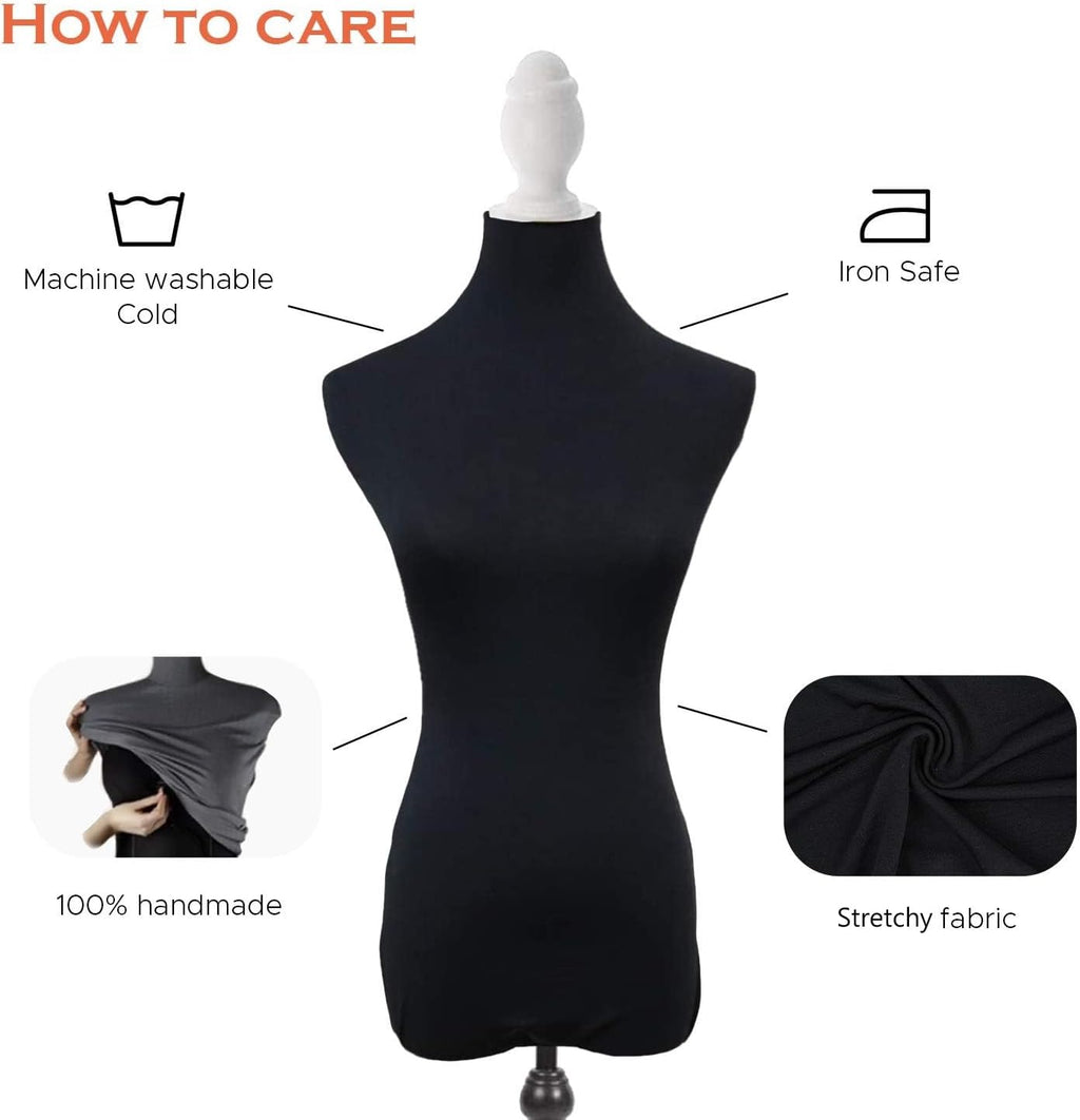 Black Superb Mannequin Fabric Cover, Soft Stretchy