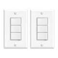 Amico 2 Pack Triple Light Switches, UL Listed 15 Amp 120/277V