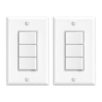 Amico 2 Pack Triple Light Switches, UL Listed 15 Amp 120/277V