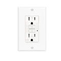 (15 AMP-1 Pack)LOONAVA GFCI Outlet WR White – Tamper Resistant, Weather Resistant GFI Receptacle with Self-Test, LED
