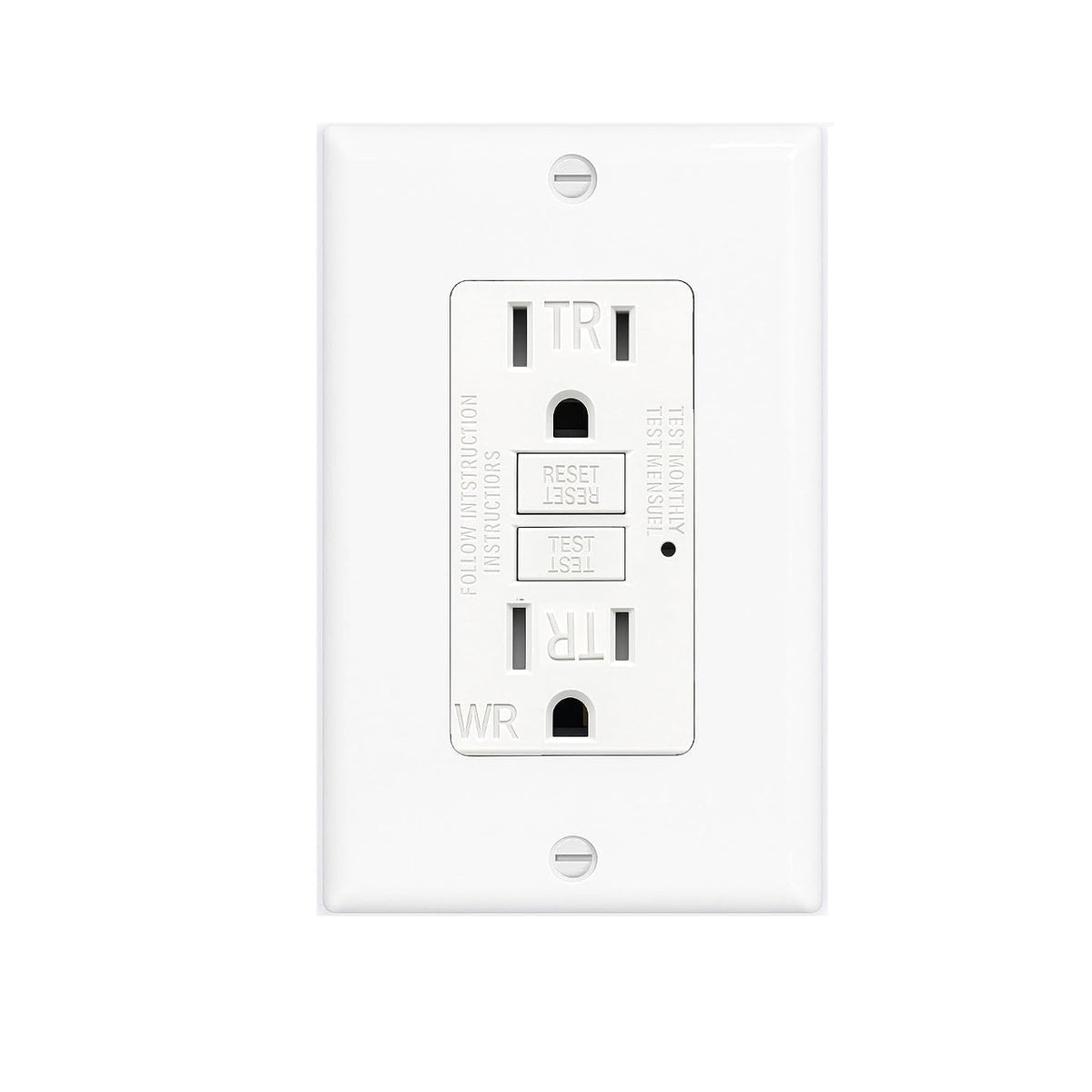 (15 AMP-1 Pack)LOONAVA GFCI Outlet WR White – Tamper Resistant, Weather Resistant GFI Receptacle with Self-Test, LED