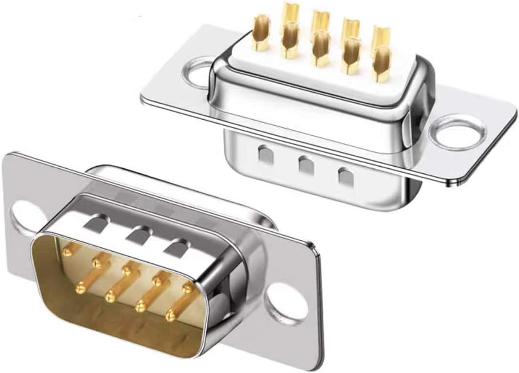 10PCS Gold Plated Joints DB9 RS232 D-SUB Serial Solder Cup Connectors