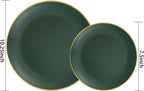 100PCS Green Plastic Plates - Green Disposable Plates With Gold Rim - Include 50 Pieces Dinner 10.25inch,50 Pieces