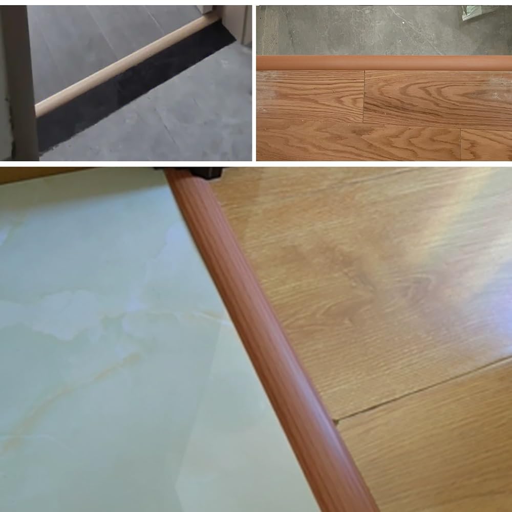 Self-Adhesive T Molding Transition Strip for Joining Floor Gaps, PVC Flat Divider, Sturdy Floor Edging Trim for