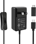 GeeekPi 18W 5V 3.6A Power Supply for Raspberry Pi 4/Orange Pi 5&5B, Type C with ON/Off Switch and Micro USB Adapter