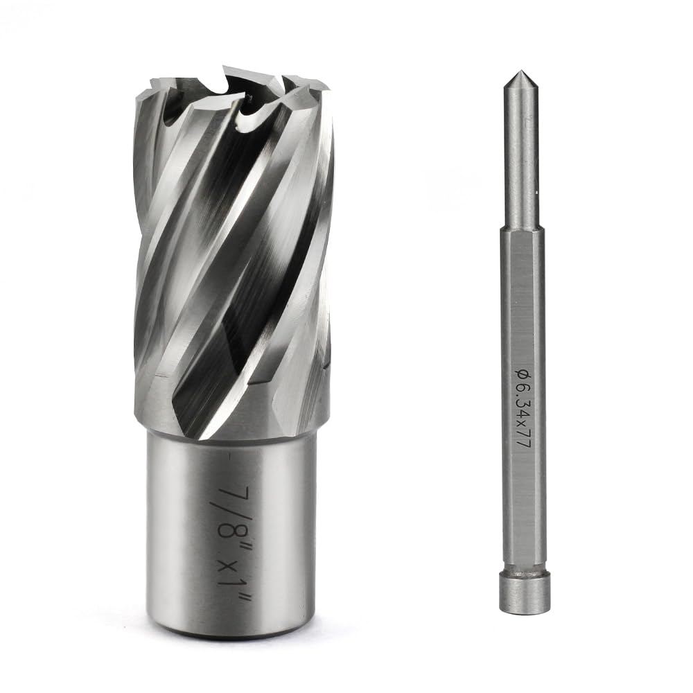 Annular Cutter JESTUOUS 7/8 Inch Cut Diameter 3/4 Weldon Shank 1 Cut Depth