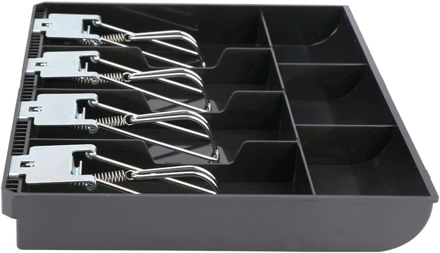 Cash Register Drawer, 4 Bill/3 Coin Market Storage Coin Register, Cash Money Tray Replacement Insert Tray Storage