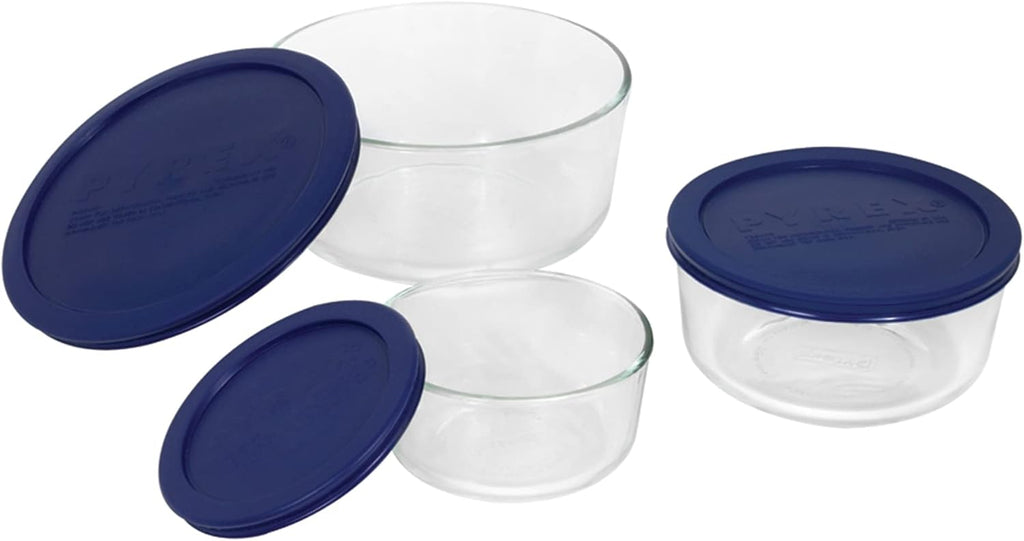 Simply Store (3-Pack) Glass Food Storage Containers Set, (2, 4 & 7 Cup) Meal Prep Containers With Plastic BPA-Free