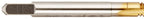YG-1 J1 Series Vanadium Alloy HSS Spiral Pointed Tap, TiN Coated, Round Shank with Square End, Plug Chamfer, #6-32 Thread Size, H3 Tolerance