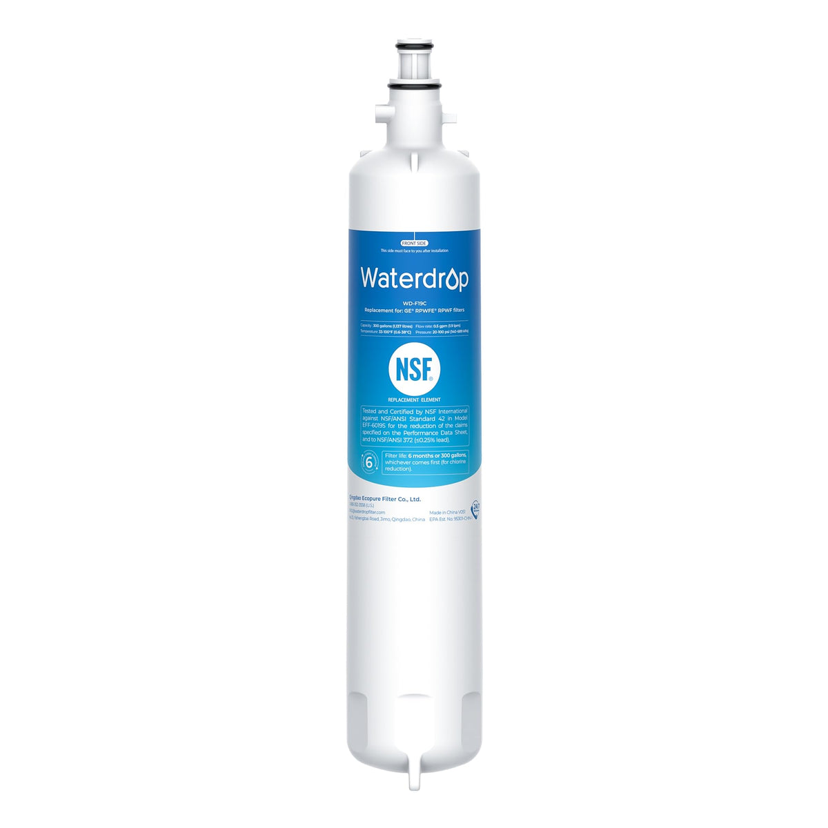 Waterdrop WD-F19C Refrigerator Water Filter Replacement for GE RPWFE