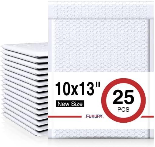 Bubble Mailers 10x13 Inch White 25 Pack Padded Envelopes