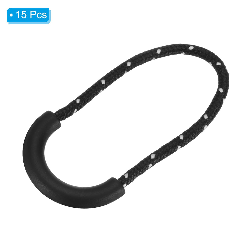 Zipper Pulls Replacement, 15 Pack Extension Cord Handle Black/White