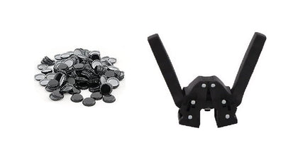Double Lever Hand Beer Bottle Capper with 150 Black Oxygen Barrier Crown Caps - Made in Italy