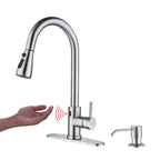 Touchless Kitchen Faucet with Pull Down Sprayer, Motion Sensor Kitchen Faucet with Kitchen Soap Dispenser, Single