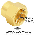Uenede Brass 3/4" NPT Female to 1" NPT Female Reducer Adapter, 2PCS