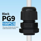 MAKERELE PG9 Nylon Cable Gland, IP68 Waterproof, 4-8.2mm, 20 Pack, Black