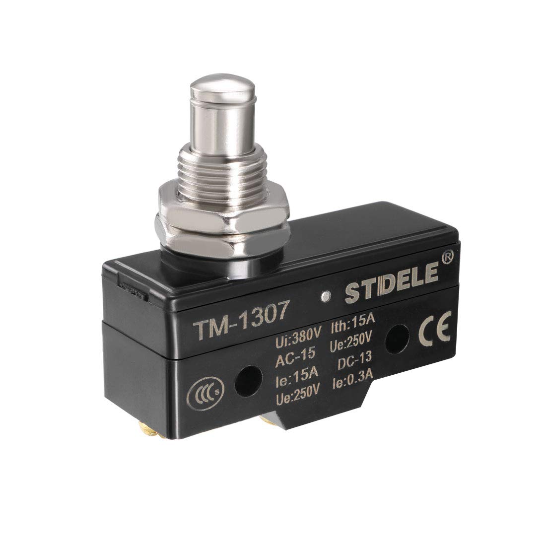 uxcell TM-1307 SPDT 1NO+1NC Panel Mount Snap Button Type Micro Limit Switch Screw Terminals