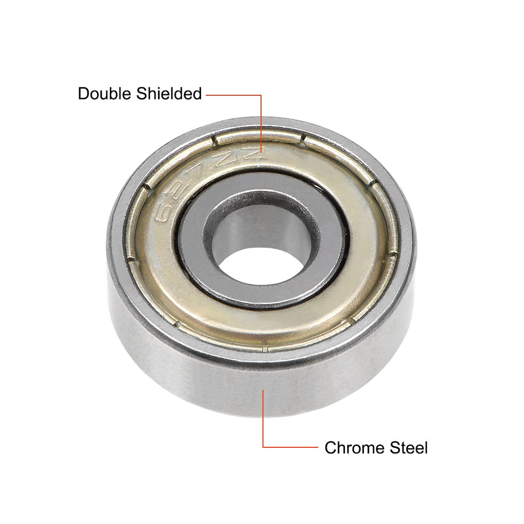 uxcell 627ZZ Deep Groove Ball Bearing 7x22x7mm Double Shielded Chrome Steel Bearings 2-Pack